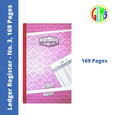 Unique Ledger Case Bound Register - No. 3, 169 Pages