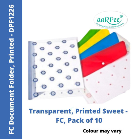 Aarpee FC Document Folder - Sweet Print, 0.12 mm, Pack of 10 (DPF1226)