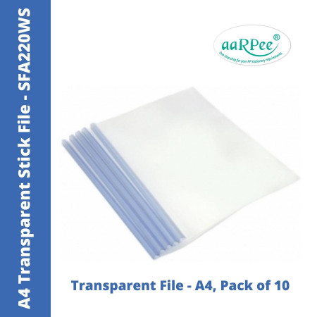 Aarpee A4 Strip Transparent File with Stick (SFA220WS)