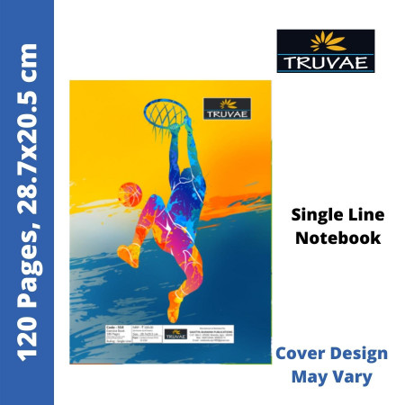 Truvae A4 Register - Single Line, 120 Pages, 28.7x20.5 cm (522)