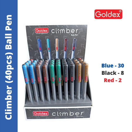 Goldex Climber Ball Pen Assorted - 40 Pcs Stand