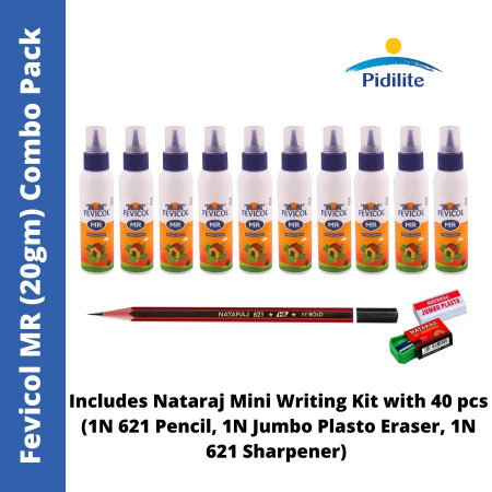 Pidilite Fevicol MR White Adhesive Squeezy Bottle - 20gm, 40 pcs Combo Pack
