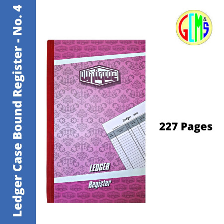 Unique Ledger Case Bound Register - No. 4, 227 Pages