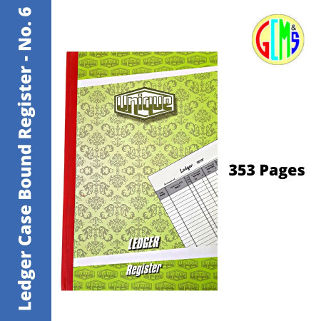 Unique Ledger Case Bound Register - No. 6, 353 Pages