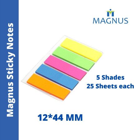 Magnus Sticky Notes 12x44mm - Neon, 5 Colours (1308)
