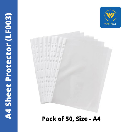 WorldOne A4 Sheet Protector - Pack of 50 (LF003)