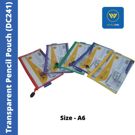 WorldOne Transparent Pencil Pouch - A6 (DC241)
