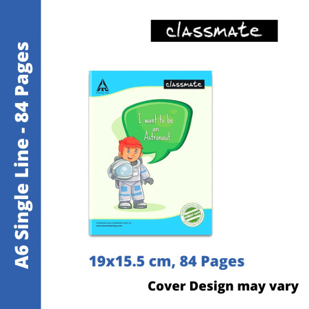 Classmate A6 Notebook - Single Line, 84 Pages, 19x15.5 cm (2000207)