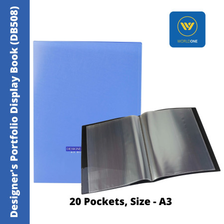WorldOne Designer's Portfolio Display Book - A3, 20 Pockets (DB508)
