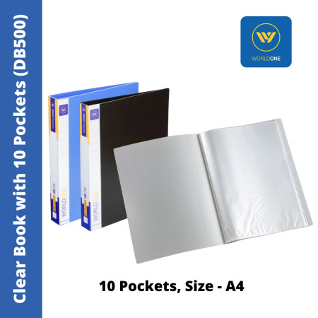 WorldOne Clear Book - A4, 10 Pockets (CB500)