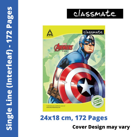 Classmate Notebook - Single Line (Interleaf), 172 Pages, 24x18cm (02000945)