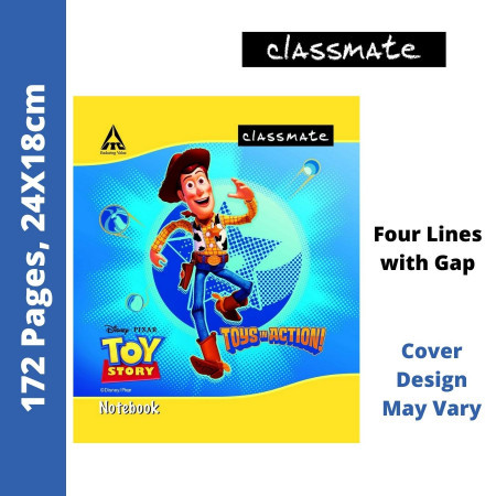 Classmate Notebook - Four Lines with Gap, 172 Pages, 24x18 cm (2000226) - New