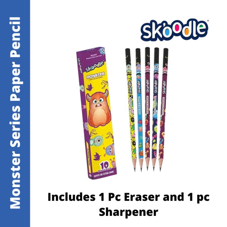 Skoodle Monster Series Paper Pencils - Pack of 10 Pencils (SK50124)
