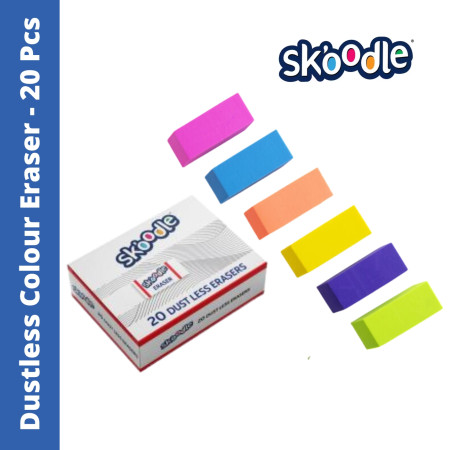Skoodle Dustless Colour Eraser - Pack of 20 Eraser (SK50405)