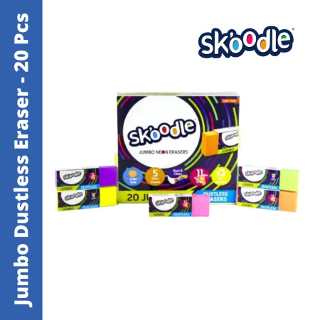 Skoodle Jumbo Dustless Colour Eraser - Pack of 20 Eraser (SK50411)
