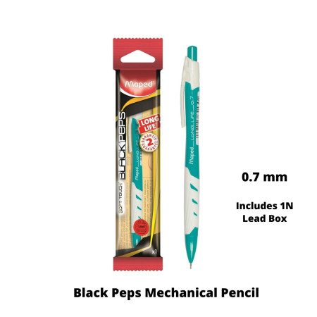Maped Black Peps Mechanical Pencil - 0.7mm, Blue (564190)