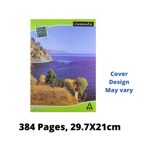 Classmate A4 Register - Single Line, 384 Pages, 29.7x21cm (02001043) - New