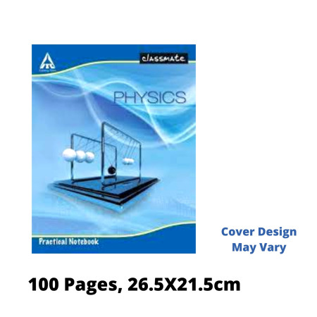 Classmate Physics Practical Notebook - 100 Pages, 26.5x21.5 cm (2001093) - MRP - Rs 70