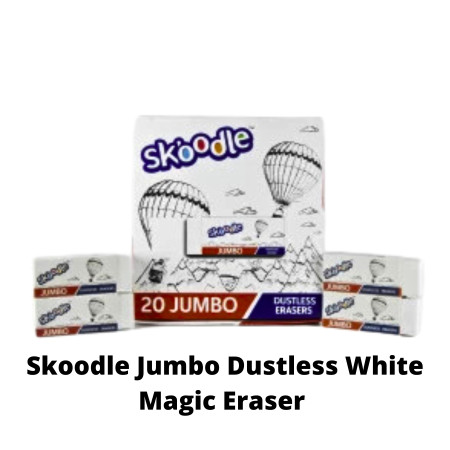 Skoodle Jumbo Dustless White Magic Eraser - Pack of 20 Eraser (SK50409)