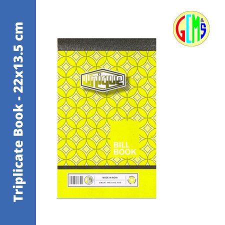Unique Triplicate Bill Book - 22x13.5 cm